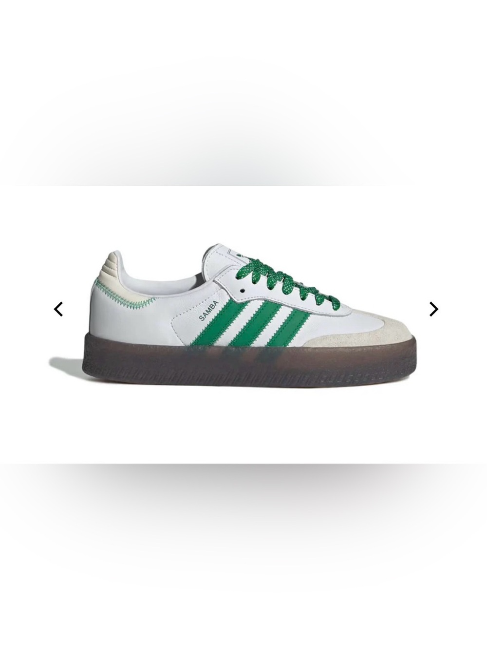 adidas Sambae Sneakers in White and Green